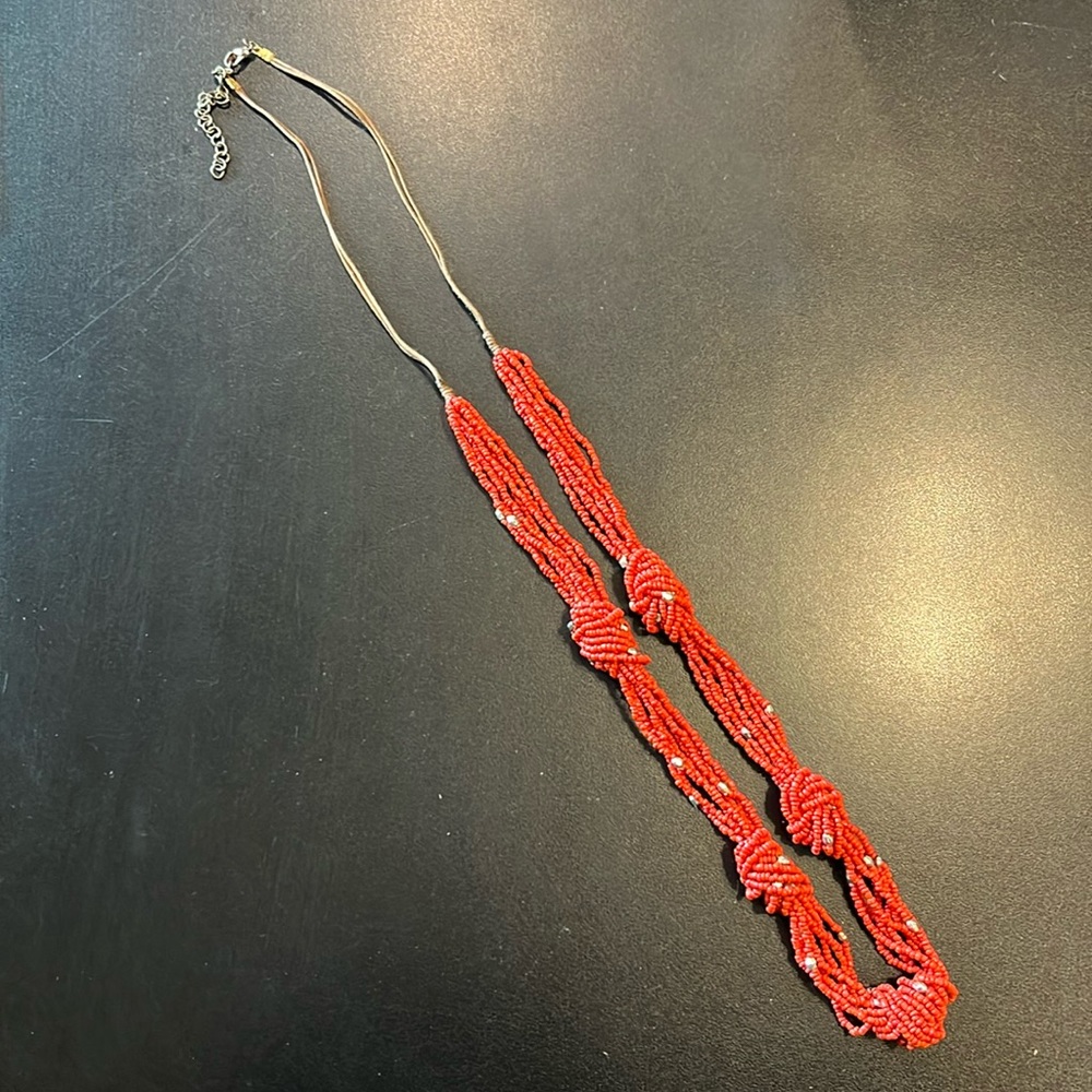 Orange seed bead necklace